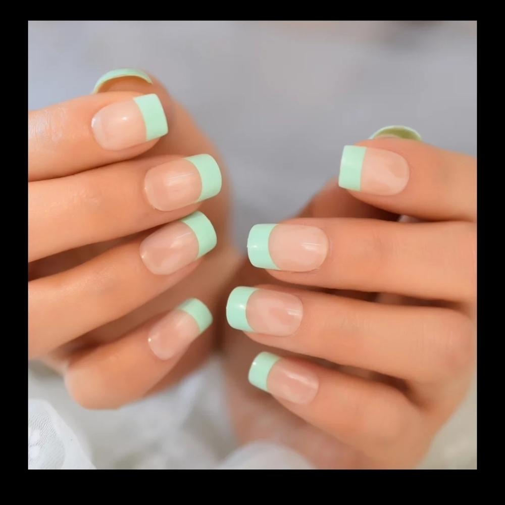Spring or summer french tip nails